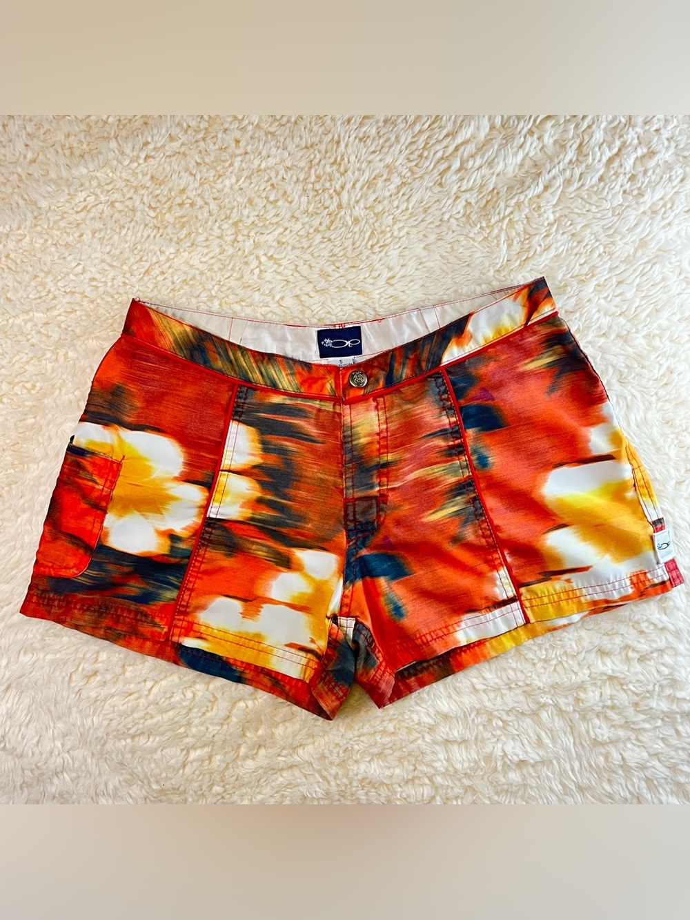 Y2K Vintage Ocean Pacific Floral Abstract Swim Board Shorts Cover Up Size 5